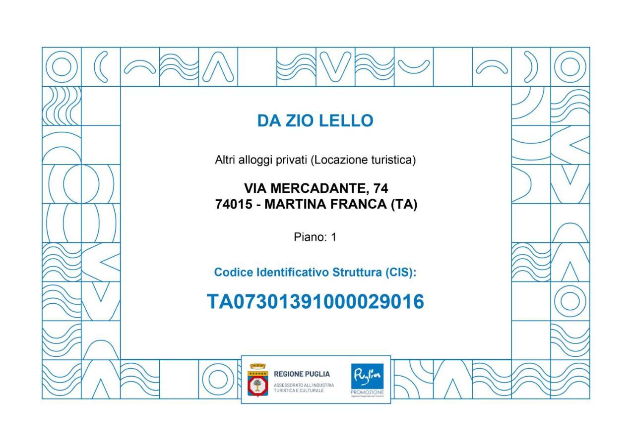 Da Zio Lello Leilighet Martina Franca Eksteriør bilde